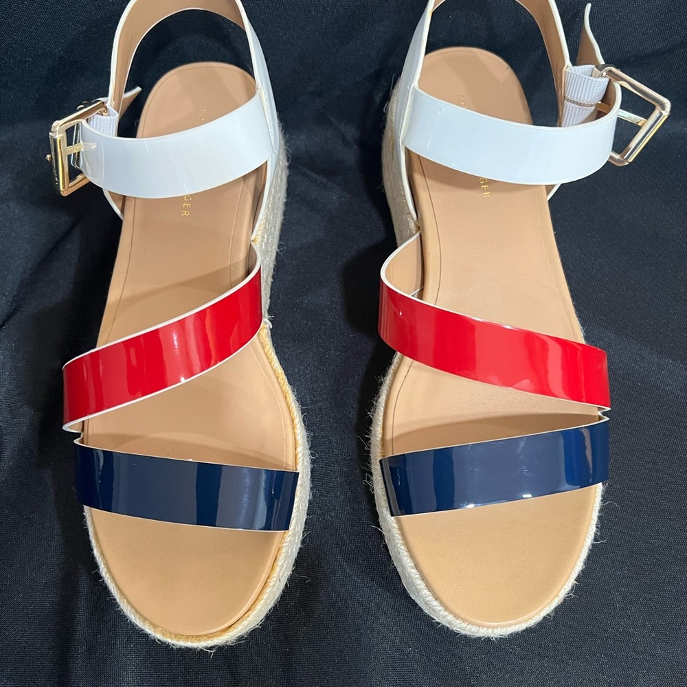 Tommy Hilfiger Red, Blue, and White Sandals